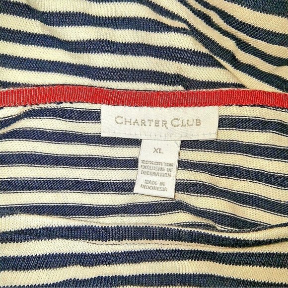Charter Club Tunic Size XL Knit Regatta Royale Bon Voyage Striped Nautic… - Picture 5 of 6